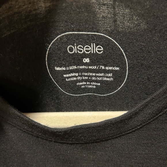 Oiselle Merino Wool Long Sleeve Shirt Baselayer Black , size 6 - Picture 5 of 5